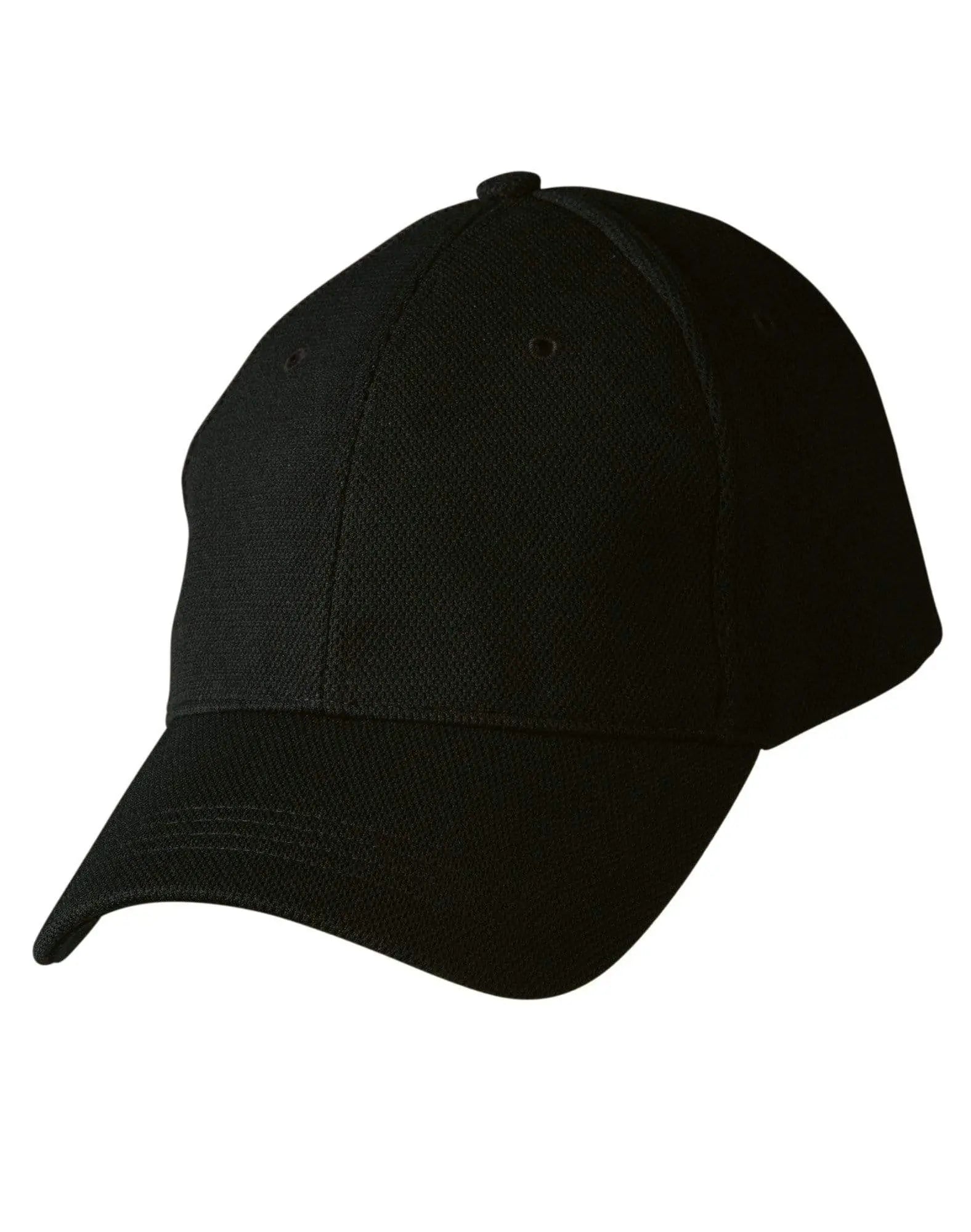 Pique Mesh Cap CH77 Active Wear Australian Industrial Wear Black One size